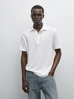 Polo manches courtes texturé