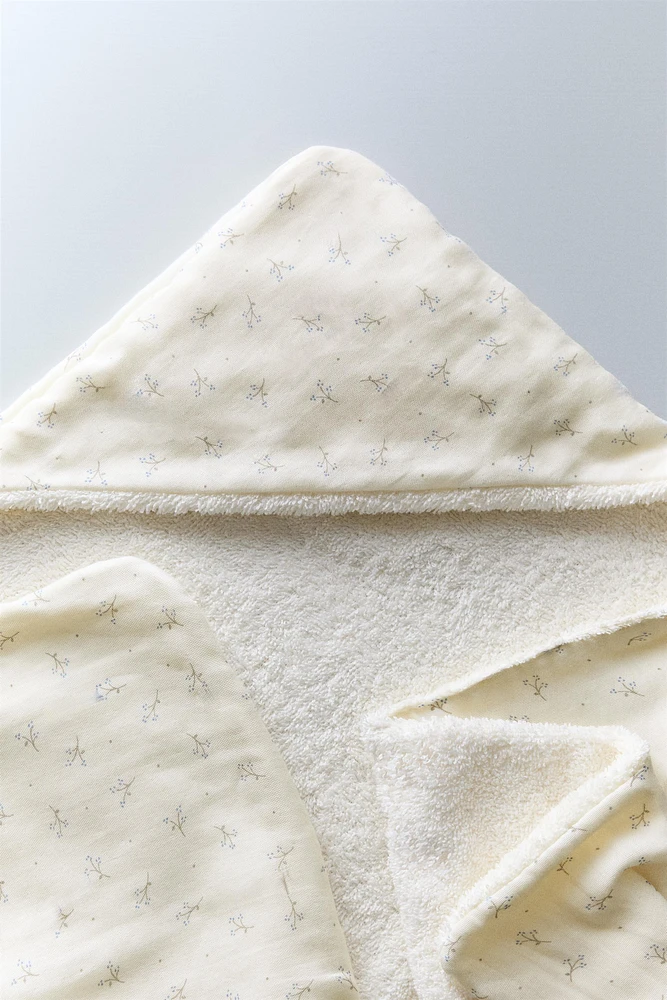 SERVIETTE DE BAIN CAPUCHE BÉBÉ MINIFLEUR