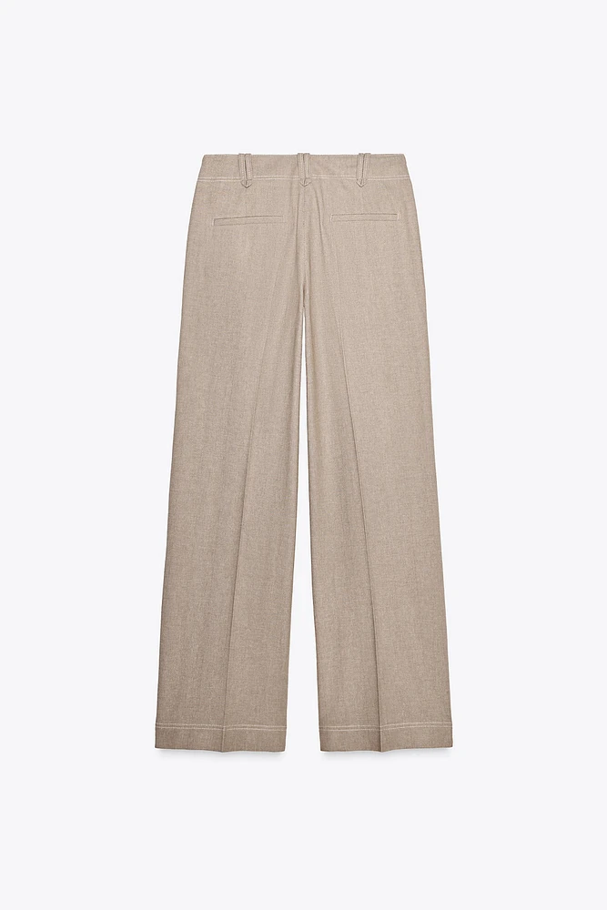 PANTALON DROIT À CHEVRONS