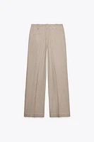 STRAIGHT LEG HERRINGBONE PANTS