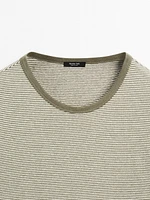 Striped linen and cotton T-shirt