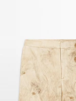 Pantalon droit fluide métallisé