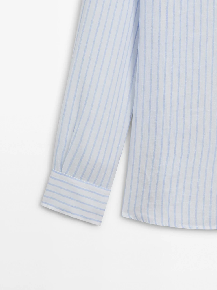 100% linen striped shirt