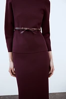 BELTED KNIT TOP