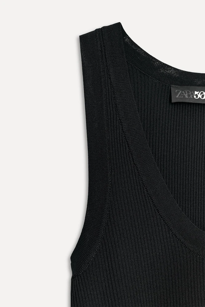 RIB KNIT SLEEVELESS TOP 50TH ANNIVERSARY