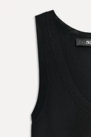 RIB KNIT SLEEVELESS TOP 50TH ANNIVERSARY