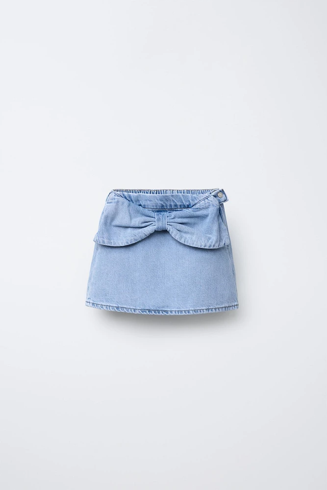 JUPE EN DENIM À LACET