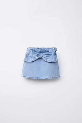 JUPE EN DENIM À LACET