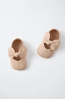 LEATHER BOW BALLET FLATS