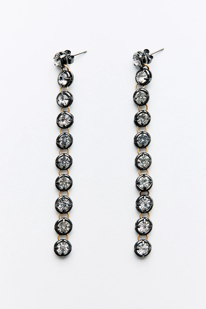 BOUCLES D'OREILLES LONGUES AVEC PIERRES
