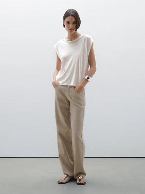 100% linen lightweight ribbed T-shirt