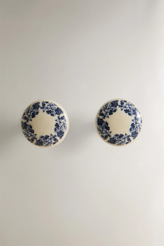 SET OF CERAMIC FLOWER KNOBS (SET 2