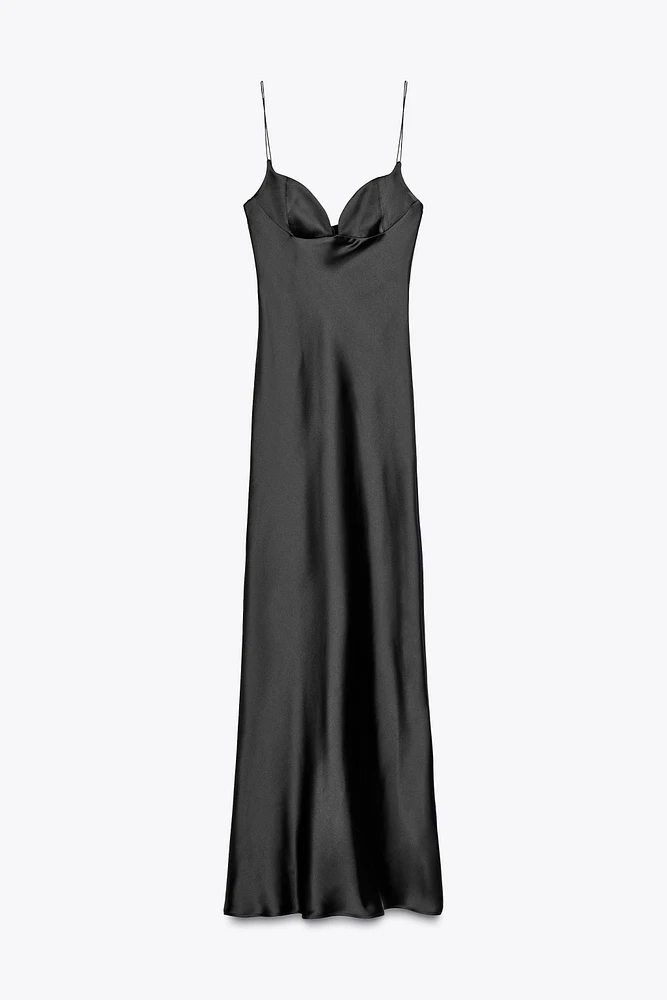 SATIN LONG DRESS