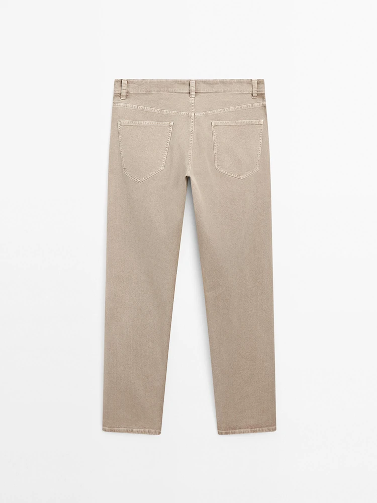 Relaxed fit denim trousers