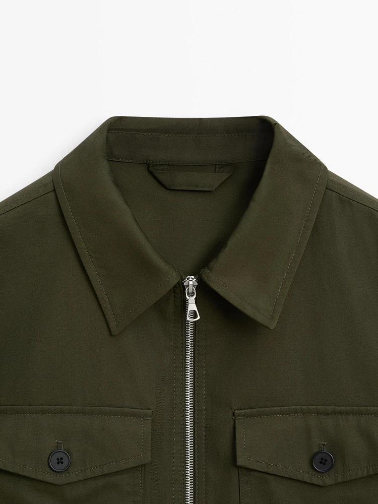 Cotton jacket with pocket details