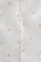 EMBROIDERED COTTON TOP WITH LILIES