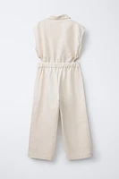 LINEN BLEND LONG JUMPSUIT