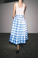 CHECKERED MIDI SKIRT ZW COLLECTION