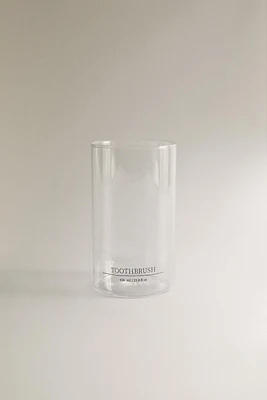 BOROSILICATE TOOTHBRUSH GLASS TEXT