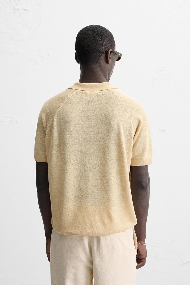 POLO EN MAILLE 100 % LIN