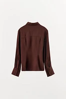 FLOWY SATIN EFFECT SHIRT