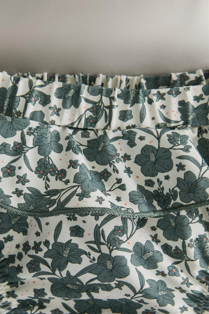 CHILDREN’S TROPICAL FLORAL RUFFLED BEACH BIKINI BOTTOMS
