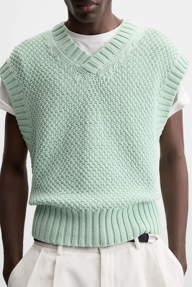 TEXTURED KNIT CARDIGAN