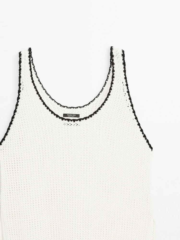 Top crochet bretelles 100 % coton