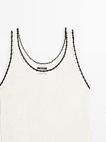 Top crochet bretelles 100 % coton