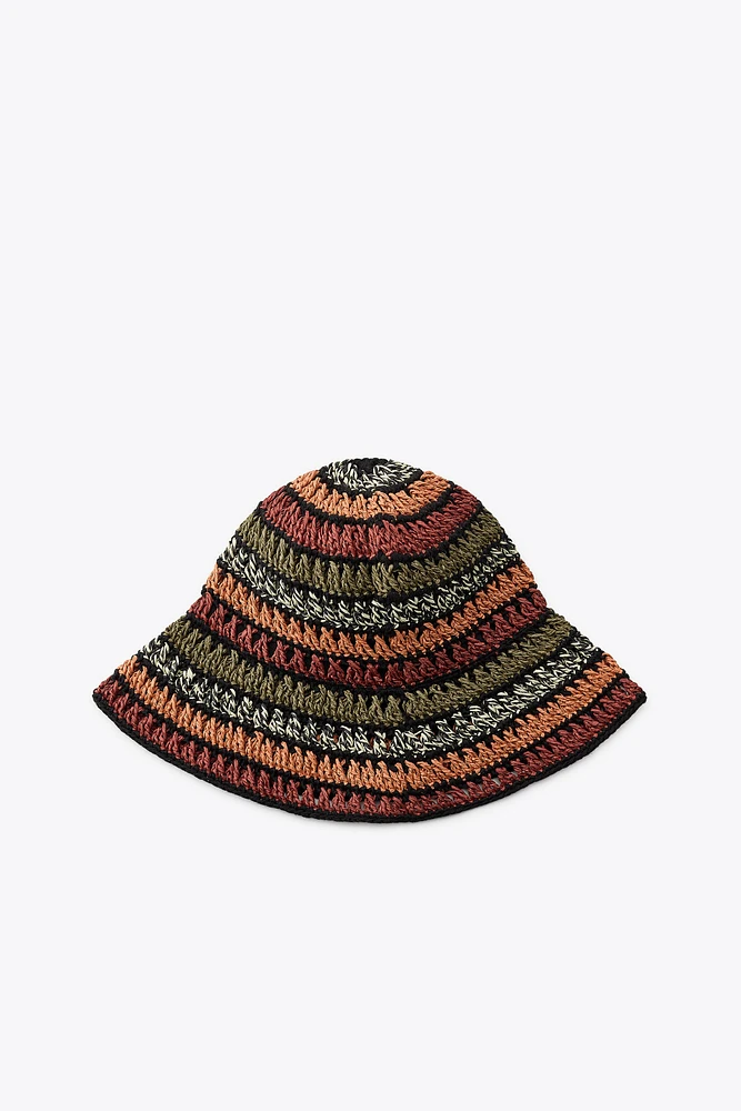 MIXED BRAIDED BUCKET HAT
