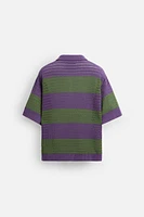 POLO EN MAILLE À RAYURES TEXTURÉ