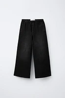 SLIM WAIST WIDE LEG JEANS