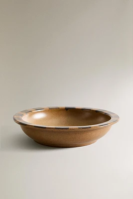 CONTRAST EARTHENWARE SALAD BOWL