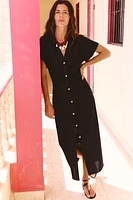 ROBE MI-LONGUE CONTENANT DU LIN