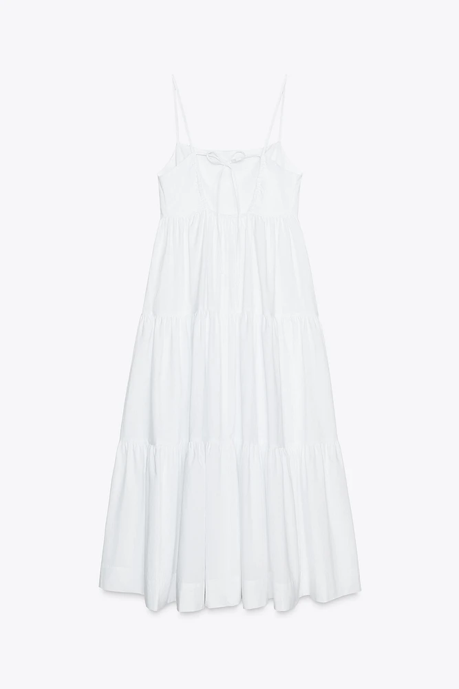 ROBE MIDI À PANNEAUX EN POPELINE