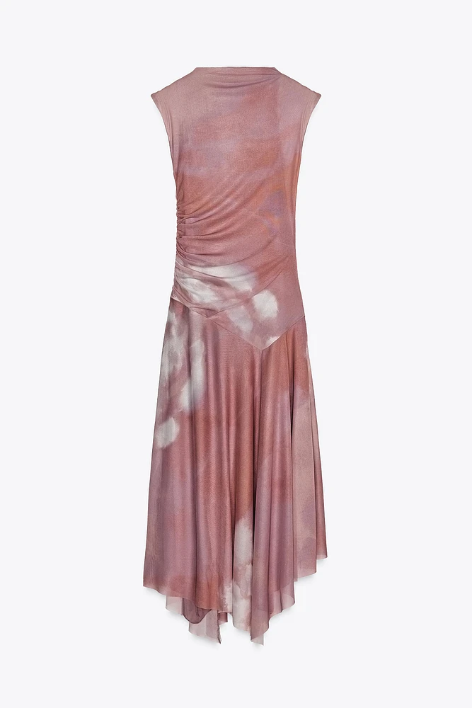 RUCHED TULLE DRESS