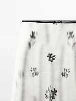 Printed skirt with tie waist