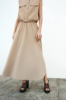 ROUND HEM MIDI SKIRT