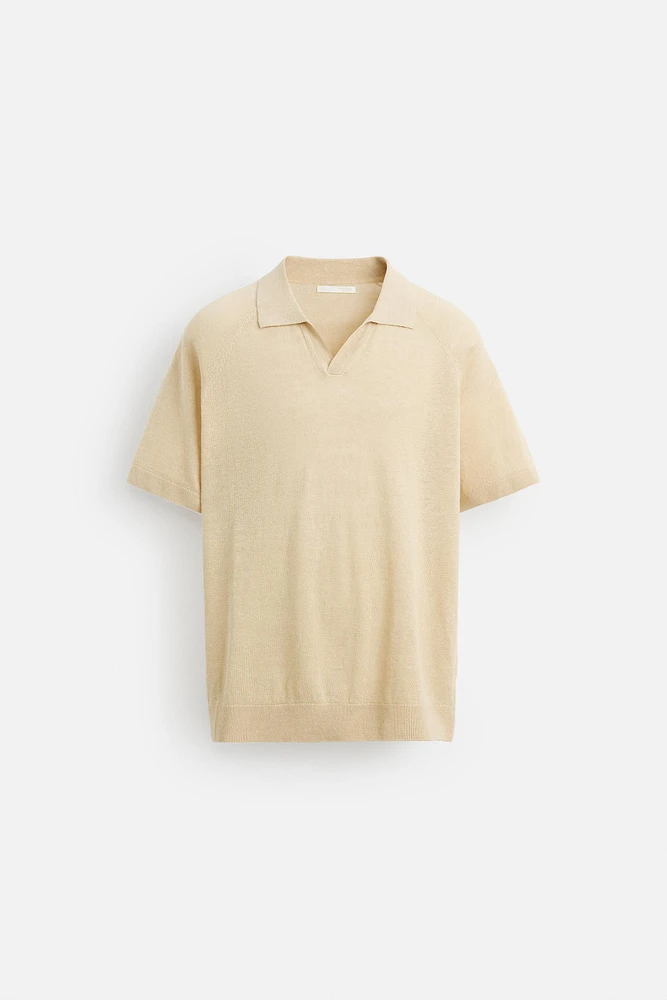 POLO EN MAILLE 100 % LIN