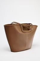 TOPSTITCHED MAXI TOTE BAG