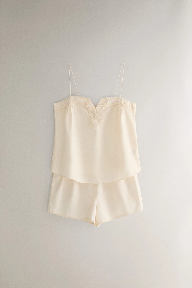 SHORT COTON BRODERIES