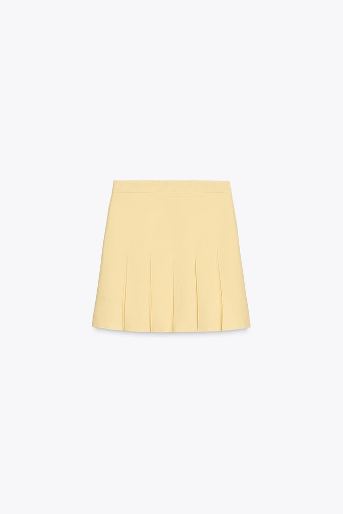 MINI-JUPE EN MAILLE PLISSÉE