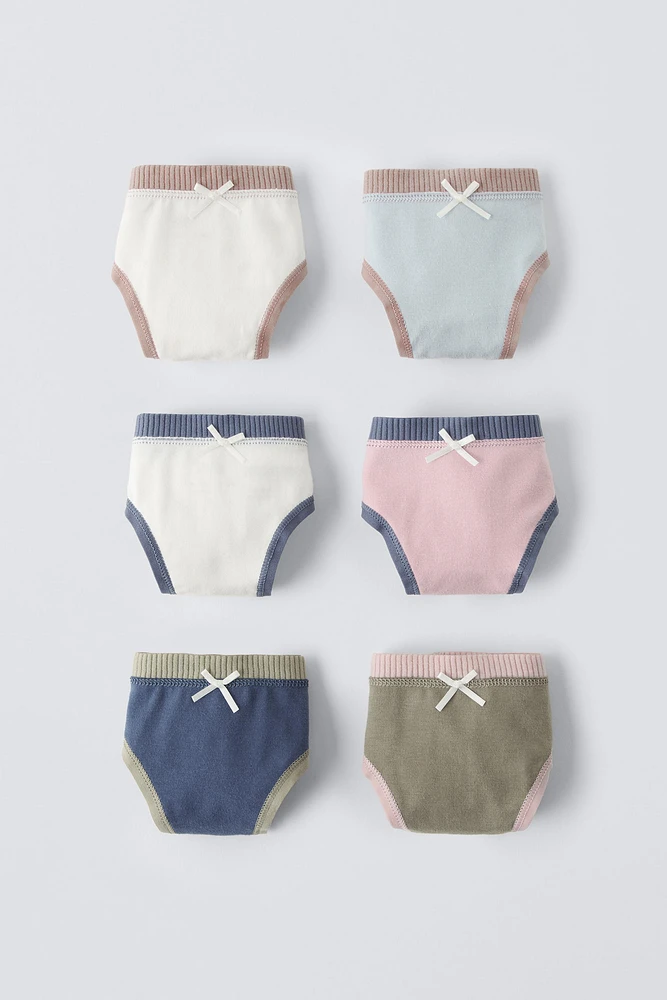 AGES 6-14/ SIX-PACK OF RIBBED BRIEFS WITH CONTRAST TRIM