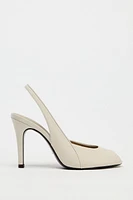 LEATHER OPEN HEELED SANDALS