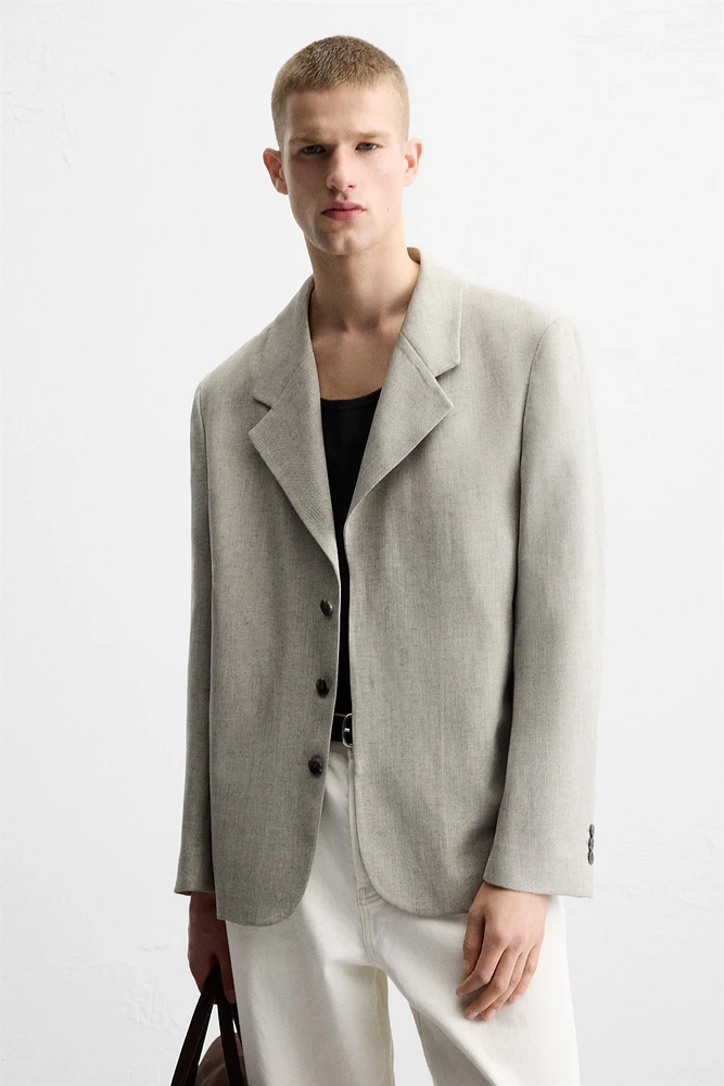 VESTE DE COSTUME STRUCTURÉE AVEC LIN