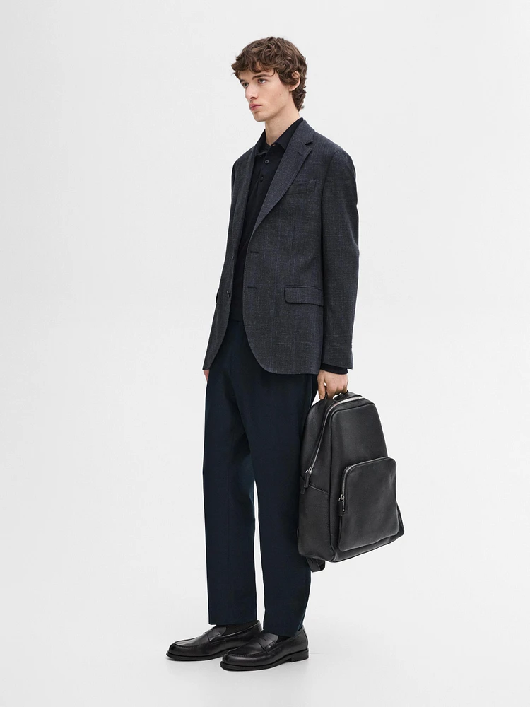 Pantalon à pinces en coton mélangé