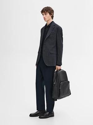 Pantalon à pinces en coton mélangé