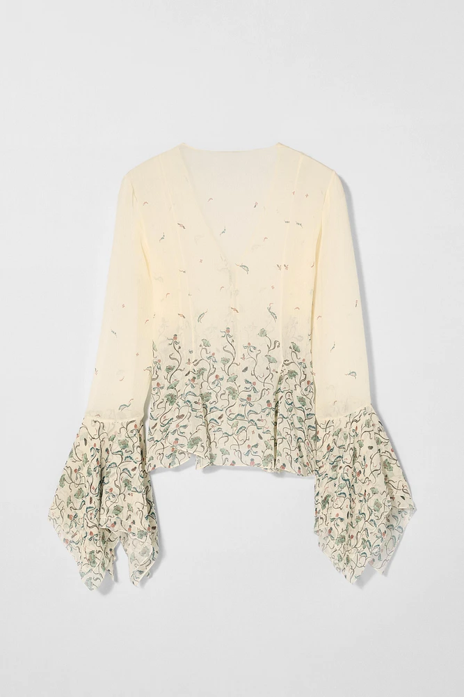 BLOUSE IMPRIMÉE EN SOIE KATE MOSS X ZARA