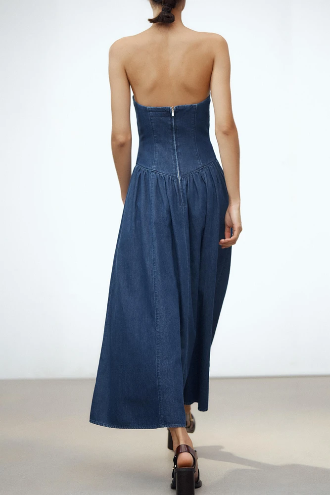 TRF DENIM MIDI DRESS