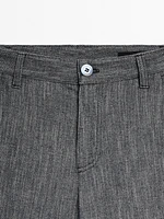 Mid-rise wide-leg trousers